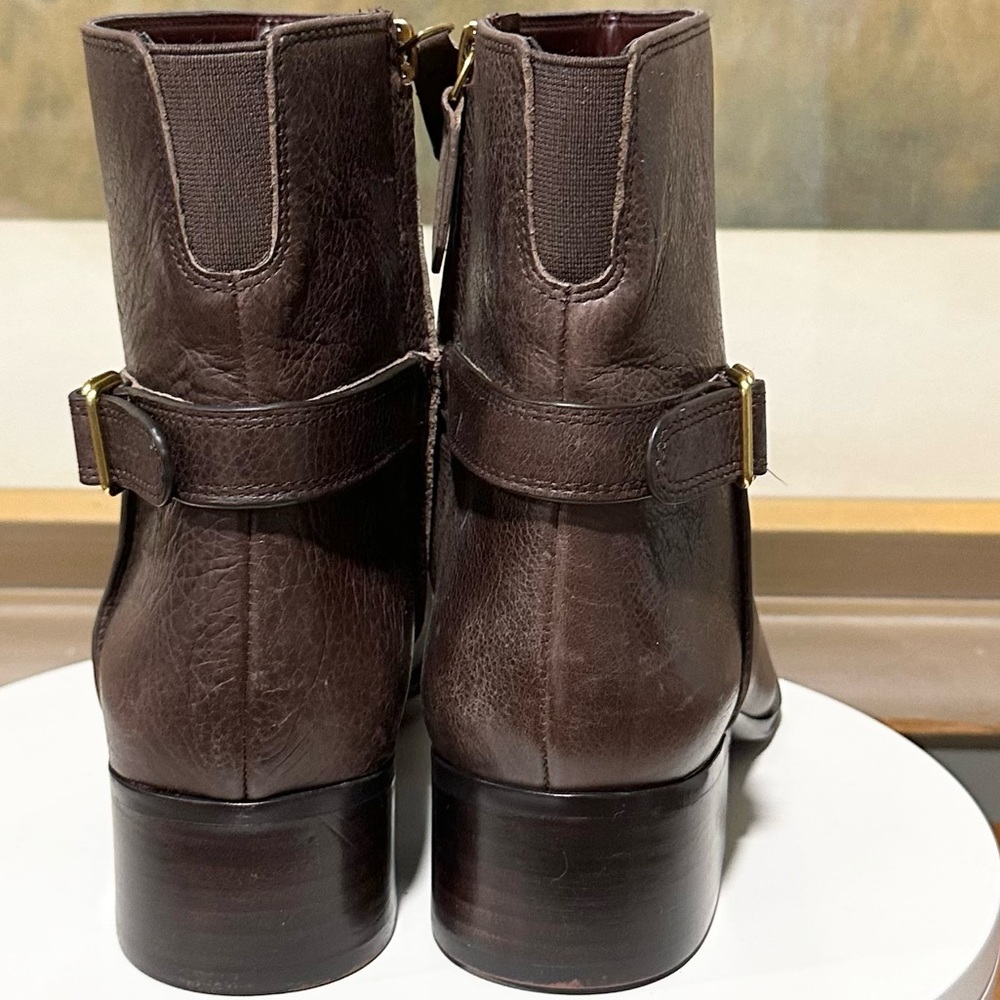 🌸SARTO by FRANCO SARTO 🌸 Brown Leather Round Toe Ankle Bootie Size: 8.5 - Picture 7 of 16